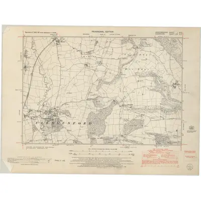 1949 Map of Herefordshire I.SE, 1953 Print