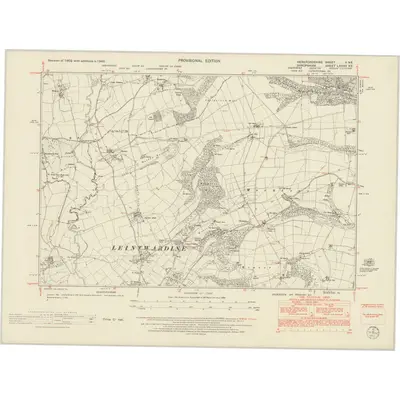 1949 Map of Herefordshire II.NE, 1953 Print
