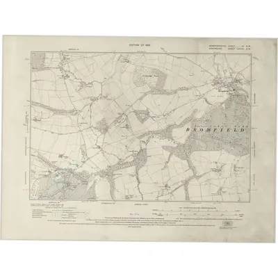 1924 Map of Herefordshire III.NW, 1928 Print