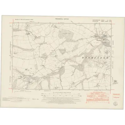 1949 Map of Herefordshire III.NW, 1953 Print