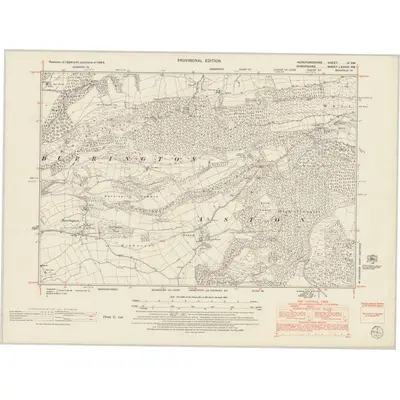 1949 Map of Herefordshire III.SW, 1953 Print