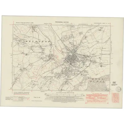 1938 Map of Herefordshire LI.NE, 1949 Print
