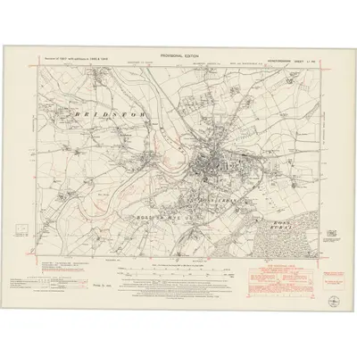1943 Map of Herefordshire LI.NE, 1953 Print
