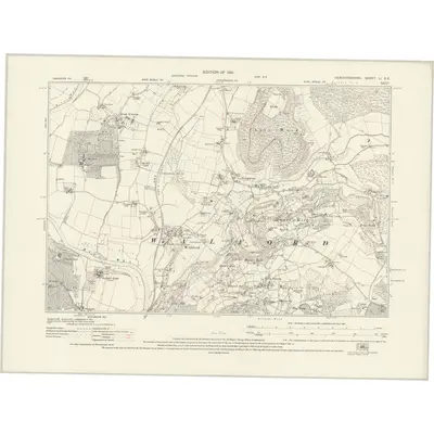1927 Map of Herefordshire LI.SE, 1931 Print