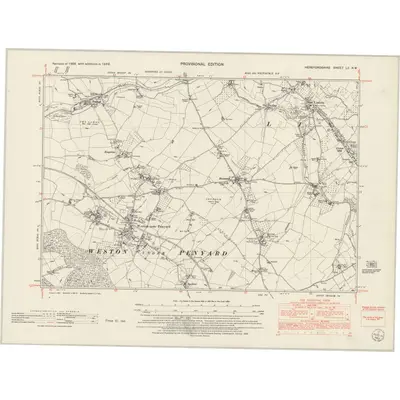 1948 Map of Herefordshire LII.NW, 1953 Print
