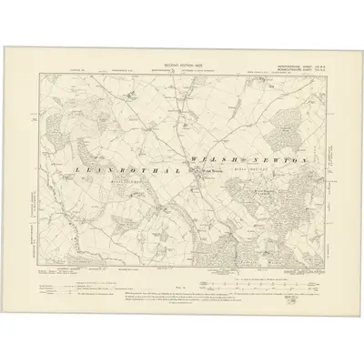 1903 Map of Herefordshire LIII.NE, 1905 Print