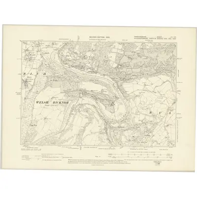 1903 Map of Herefordshire LIV.NE, 1905 Print