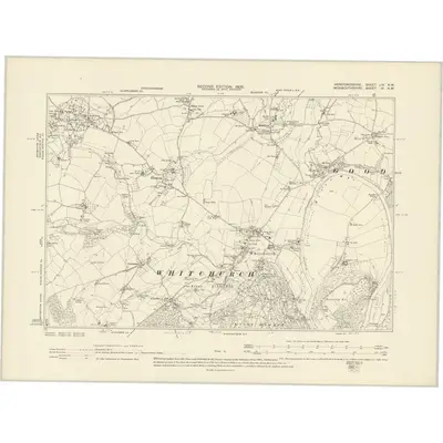 1903 Map of Herefordshire LIV.NW, 1905 Print