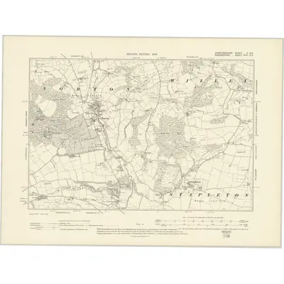 1902 Map of Herefordshire V.SE, 1905 Print