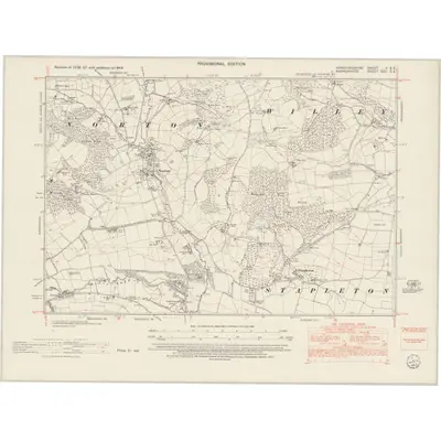 1949 Map of Herefordshire V.SE, 1953 Print