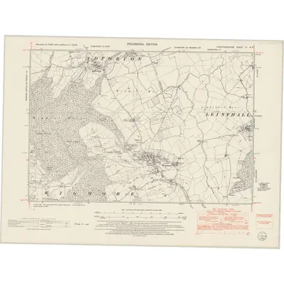 1949 Map of Herefordshire VI.NE, 1953 Print