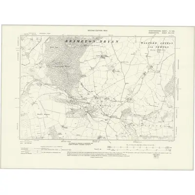 1926 Map of Herefordshire VI.NW, 1930 Print