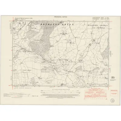 1949 Map of Herefordshire VI.NW, 1953 Print