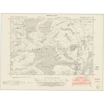 1949 Map of Herefordshire VI.SE, 1953 Print