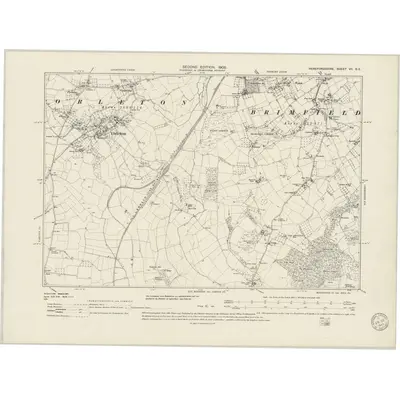1902 Map of Herefordshire VII.SE, 1949 Print