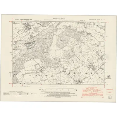 1949 Map of Herefordshire VII.SW, 1953 Print
