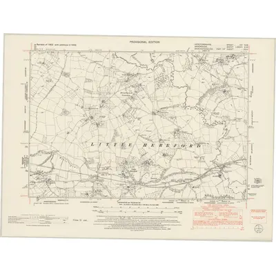 1949 Map of Herefordshire VIII.NW, 1953 Print