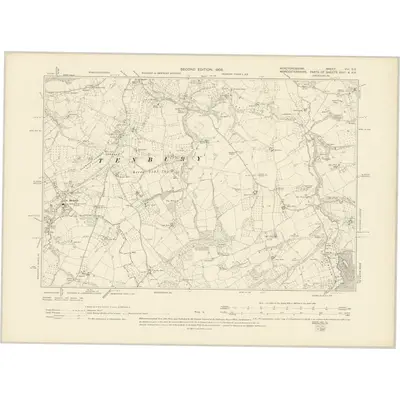 1902 Map of Herefordshire VIII.SE, 1905 Print