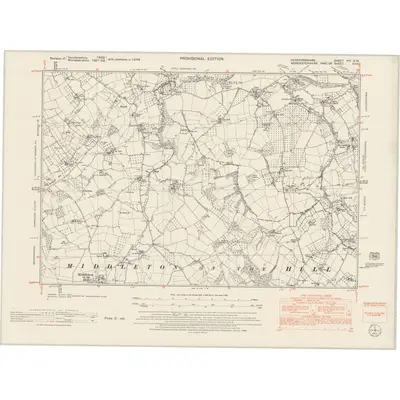 1949 Map of Herefordshire VIII.SW, 1953 Print