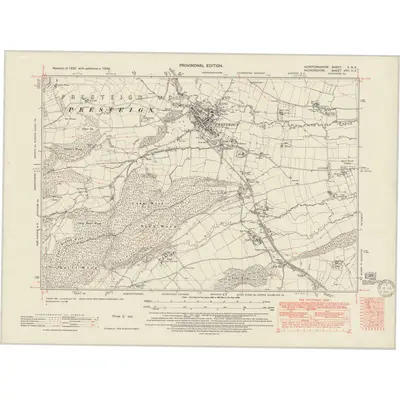 1938 Map of Herefordshire X.NE, 1949 Print
