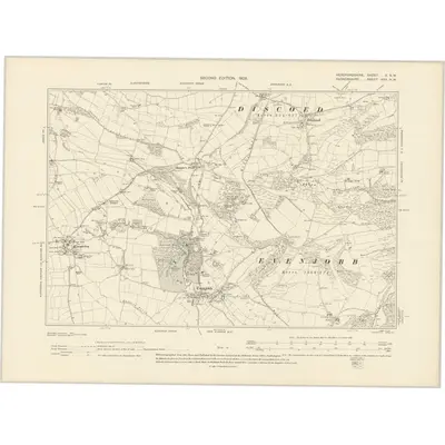 1902 Map of Herefordshire X.NW, 1905 Print