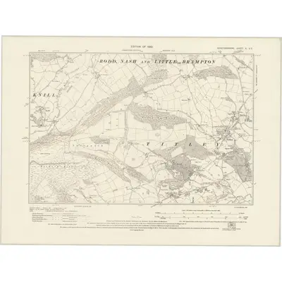 1927 Map of Herefordshire X.SE, 1930 Print