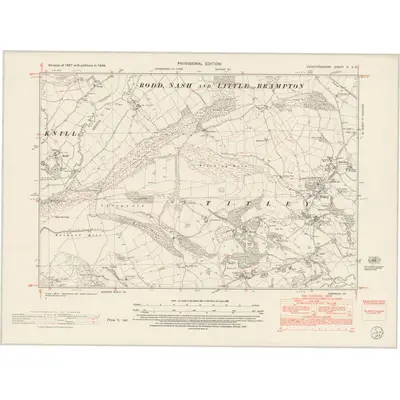 1947 Map of Herefordshire X.SE, 1953 Print