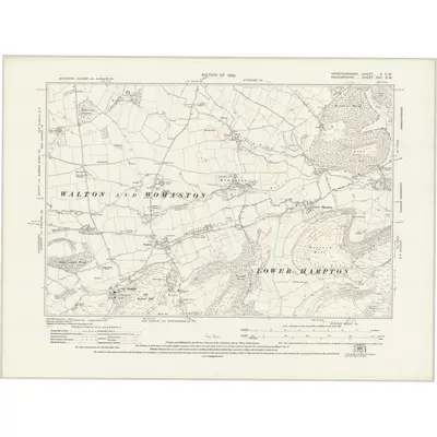 1927 Map of Herefordshire X.SW, 1930 Print