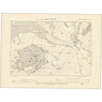 1902 Map of Herefordshire XI.NE, 1905 Print