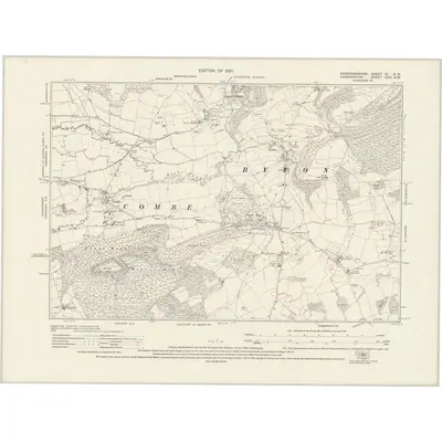 1927 Map of Herefordshire XI.NW, 1930 Print