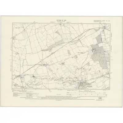 1927 Map of Herefordshire XI.SE, 1930 Print