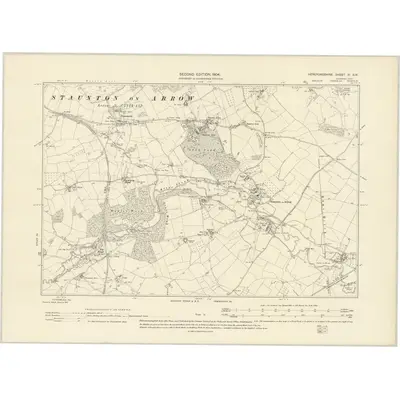 1902 Map of Herefordshire XI.SW, 1904 Print