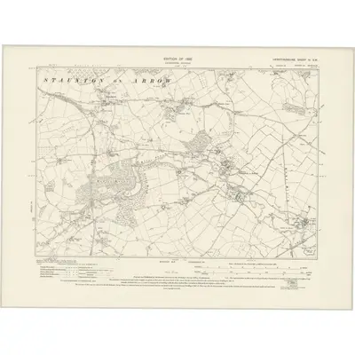 1927 Map of Herefordshire XI.SW, 1930 Print