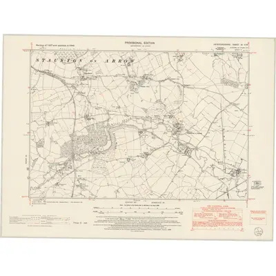 1949 Map of Herefordshire XI.SW, 1953 Print