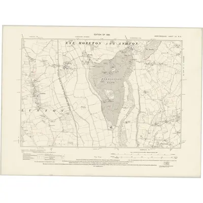 1927 Map of Herefordshire XII.NE, 1930 Print