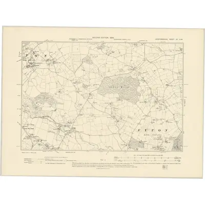 1902 Map of Herefordshire XII.NW, 1904 Print