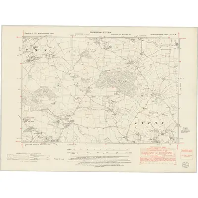 1949 Map of Herefordshire XII.NW, 1953 Print