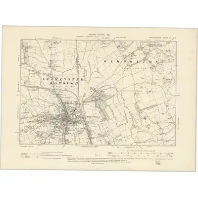 1902 Map of Herefordshire XII.SE, 1904 Print