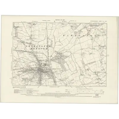 1927 Map of Herefordshire XII.SE, 1930 Print