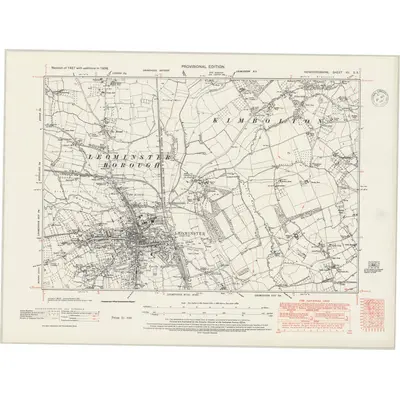 1938 Map of Herefordshire XII.SE, 1947 Print