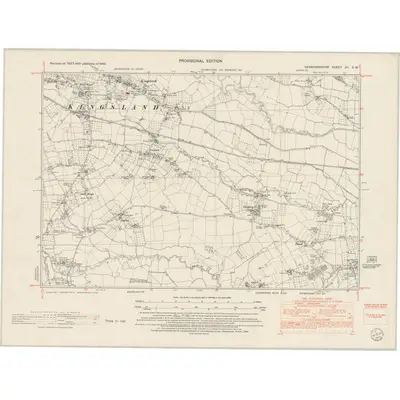 1949 Map of Herefordshire XII.SW, 1953 Print