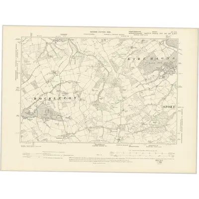 1902 Map of Herefordshire XIII.NE, 1905 Print
