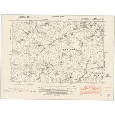 1949 Map of Herefordshire XIII.NW, 1953 Print