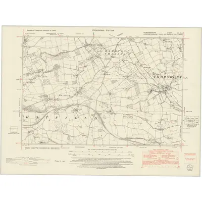 1949 Map of Herefordshire XIII.SE, 1954 Print