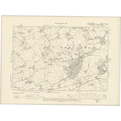 1902 Map of Herefordshire XIII.SW, 1905 Print