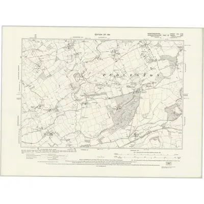 1926 Map of Herefordshire XIII.SW, 1931 Print
