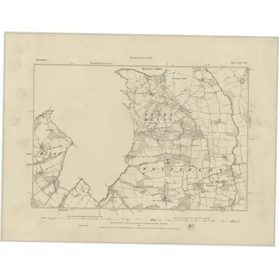 1884 Map of Herefordshire XIV.NW, 1885 Print