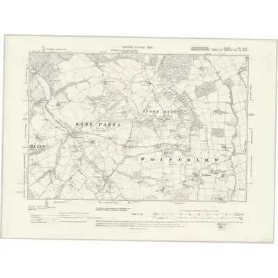 1902 Map of Herefordshire XIV.NW, 1931 Print