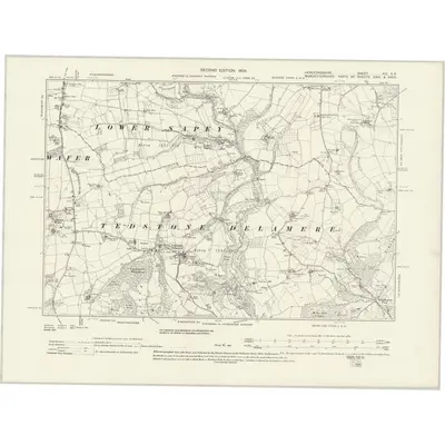 1902 Map of Herefordshire XIV.SE, 1931 Print