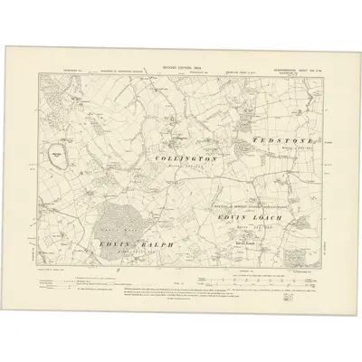 1902 Map of Herefordshire XIV.SW, 1904 Print